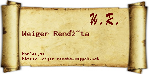 Weiger Renáta névjegykártya